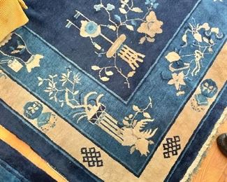 $1500 Chinoiserie rug as-is, various stains.  