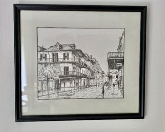 $95 Print of New Orleans street corner 14.5" H x 16.5" W
