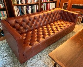 $950 Vintage Chesterfield sofa, 27" H x 85" W x 33" D