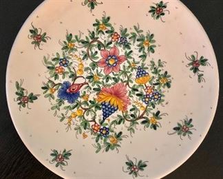 $45  F. Rufinelli ceramic Italy platter, 12" Diam
