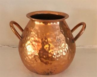 $30 Copper pot with handles.  3.5" H, 3.5" diam.  