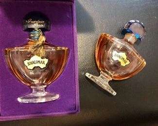 $40 Shalimar perfume bottle in original box SOLD .  Bottle 4" H.  $25 Shalimar bottle not in box 