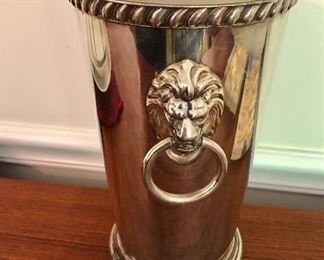 $25  Wine holder with lion handles.  10" H, 5.75" diam.  