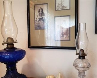 Antique oil lamps