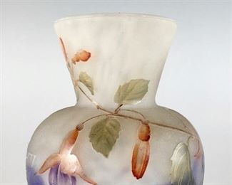 Daum Nancy Cameo "Fuchsias" Vase
