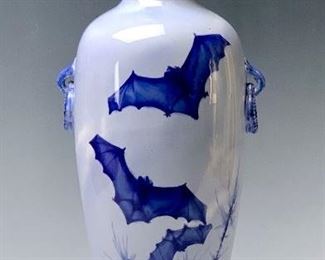 Rare Franz Mehlen Porcelain "Bats" Vase C.1900