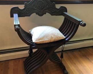 Antique carved wood chair 