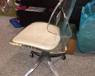 Lucite rolling chair 