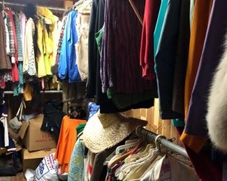 Lots of vintage clothes in the cedar closet 