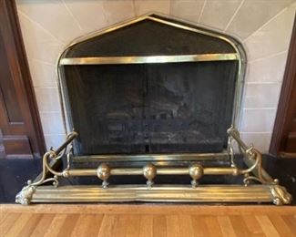 Custom Brass Fireplace Screen and Fender