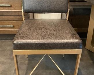 4 Custom Leather Dining Chairs
19”wide 20”deep
Seat is 20” high
Back is 32” High