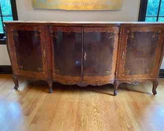 Continental/French Marble Top Side Board 89”w x 27.5”d x 38.5 t
$3200
