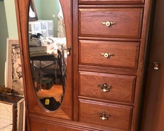 Bedroom Armoire, Dresser and Night Stand