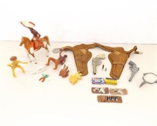 Vintage Red Rider, Cap Gun, Cowboy and Indians Themed Lot
