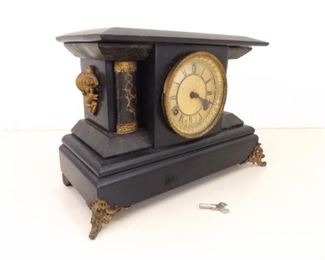Antique Waterbury Mantle Clock w/Key
