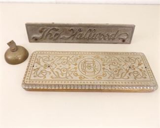 Antique Hallwood Brass Cash Register Drawer Front and Top
