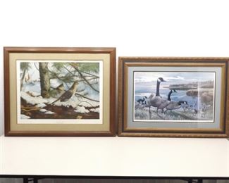 2 Wood Framed Artist Signed and Numbered Wildlife Prints
