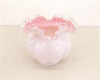 Fenton 6.5" Pink Ruffled Vase
