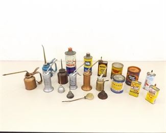 Lot of Collectible Oil Cans and Oilers
