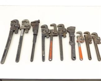 Lot of Antique and Vintage Pipe Wrenches
