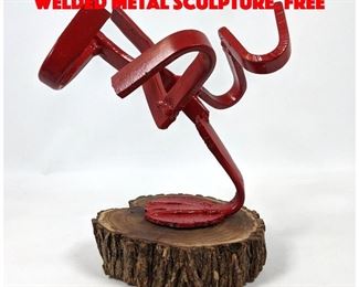 Lot 9 JOE SELTZER Red Angles Welded Metal Sculpture. Free 