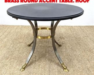 Lot 18 Regency style steel and brass round accent table. Hoof 