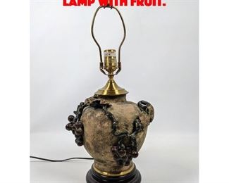 Lot 25 Decorator Bronze Table Lamp with Fruit. 
