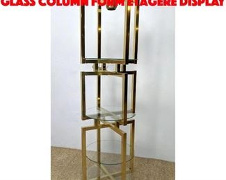Lot 30 Modernist Gold Tone Glass Column Form Etagere Display