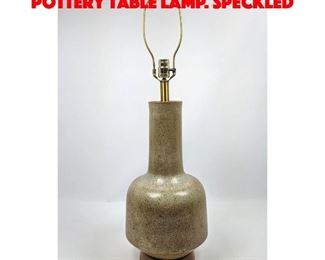 Lot 37 Modernist Long Necked Art Pottery Table Lamp. Speckled 