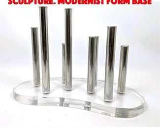 Lot 45 Lucite Chrome Tube Table Sculpture. Modernist form Base