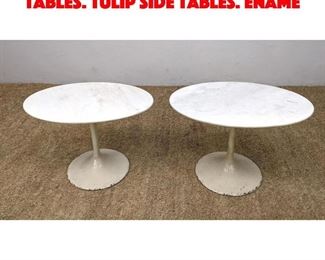 Lot 50 Pr EERO SAARINEN Style Tables. Tulip Side Tables. Ename