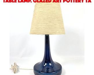 Lot 66 GUNNAR LOTTE BOSTLUND Table Lamp. Glazed Art Pottery ta