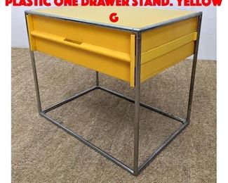 Lot 70 Bright Yellow Molded Plastic One Drawer Stand. Yellow g