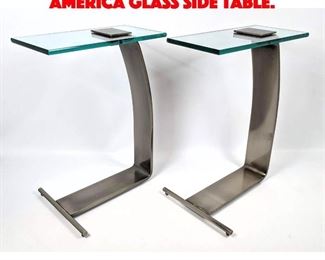 Lot 72 Pair DIA Design Institute of America Glass Side Table. 