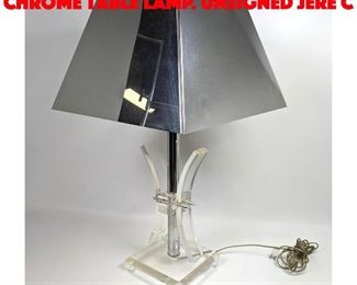 Lot 73 Modernist Lucite and Chrome Table Lamp. Unsigned JERE c