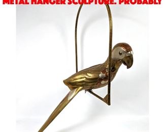 Lot 80 Mixed Metal Parrot on Metal Hanger Sculpture. Probably 