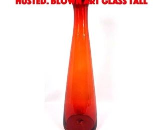 Lot 86 Large Blenko vase by Wayne Husted. Blown Art Glass Tall