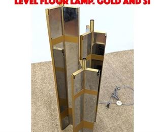 Lot 87 Gaetano Sciolari Style 3 Level Floor Lamp. Gold and Si