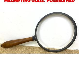 Lot 89 Large Wall Sculpture of Magnifying Glass. Possible had
