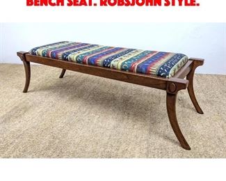 Lot 99 Saber Leg Upholstered bench Seat. Robsjohn Style. 