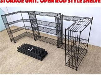 Lot 106 Modular Metal Shelf Storage Unit. Open rod style shelve