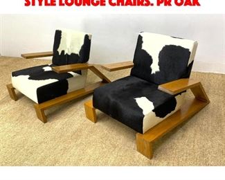 Lot 112 Pair Oak Jean Michel Frank Style Lounge Chairs. Pr Oak 