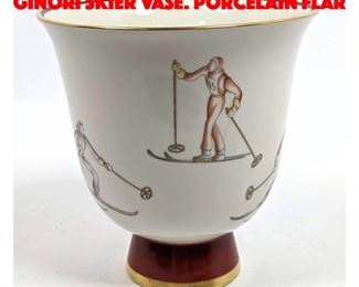 Lot 126 GIO PONTI for RICHARD GINORI Skier Vase. Porcelain Flar