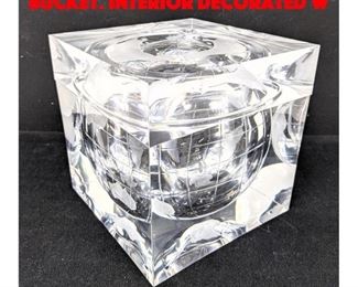 Lot 127 Modernist Clear Lucite Ice Bucket. Interior decorated w
