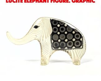 Lot 130 Palatnik Brazil Graphic Lucite Elephant Figure. Graphic