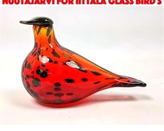 Lot 135 Finnish Oiva Toikka Nuutajarvi for Iittala Glass Bird S