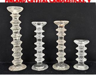 Lot 147 Collection of 4 IITTALA Finland Crystal Candlesticks. V