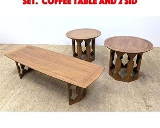 Lot 158 3pcs American Modern Table Set. Coffee Table and 2 Sid
