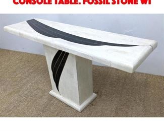 Lot 168 Tesserae Stone Tile Hall Console Table. Fossil Stone wi