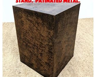Lot 170 Metal Laminate Pedestal Stand. Patinated metal. 